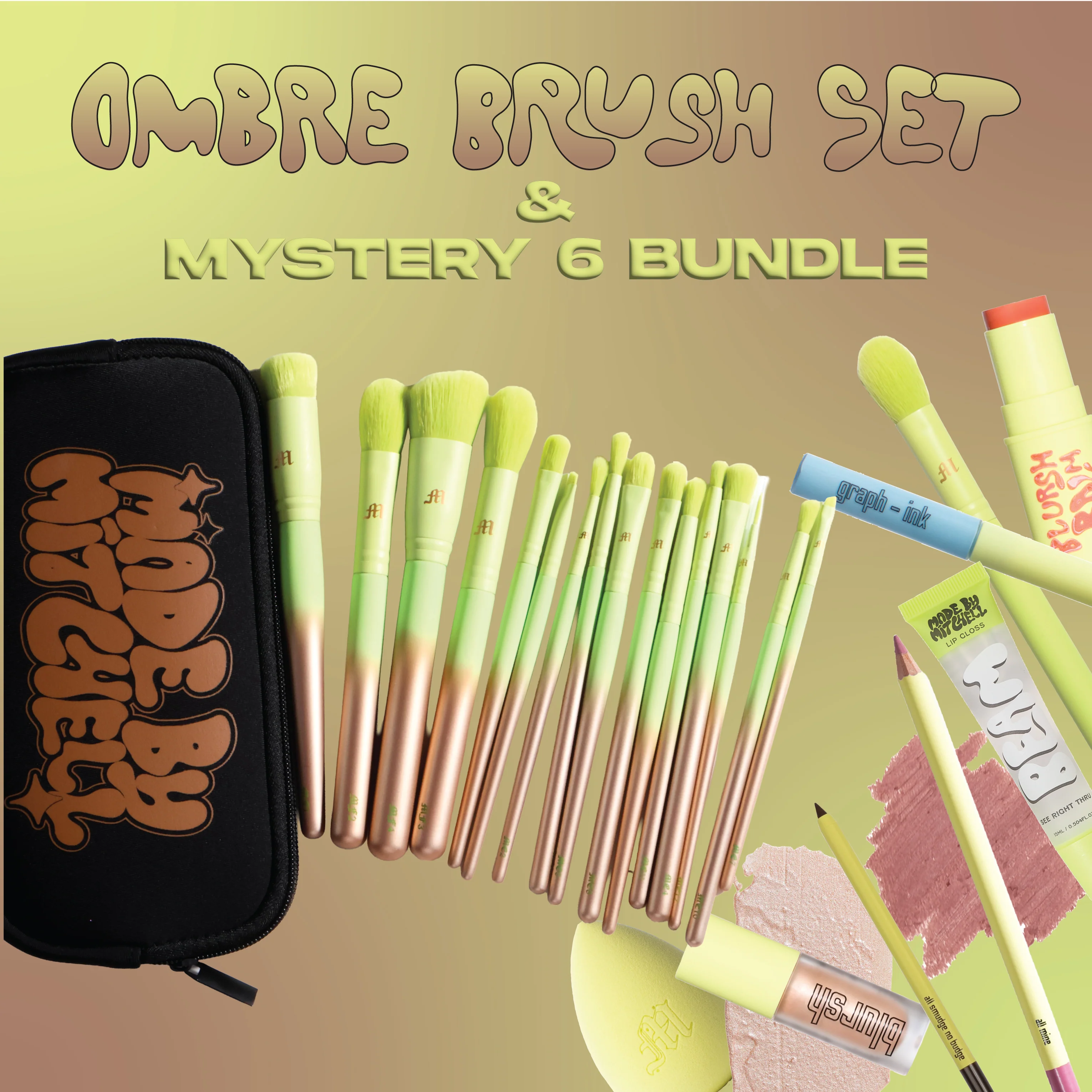 16 Piece Ombre Brush Set + 6 Piece Mystery - Image 2