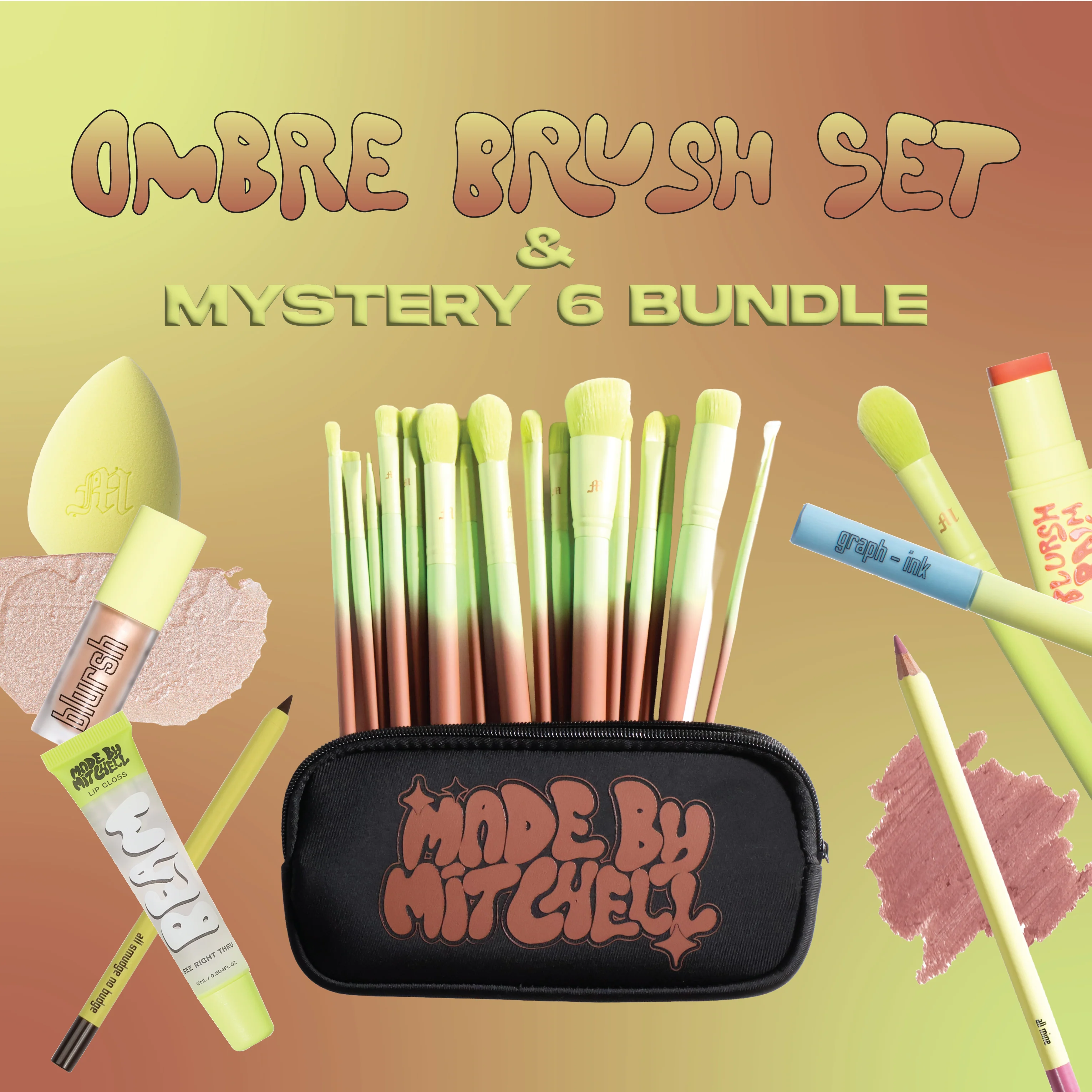 16 Piece Ombre Brush Set + 6 Piece Mystery - Image 3